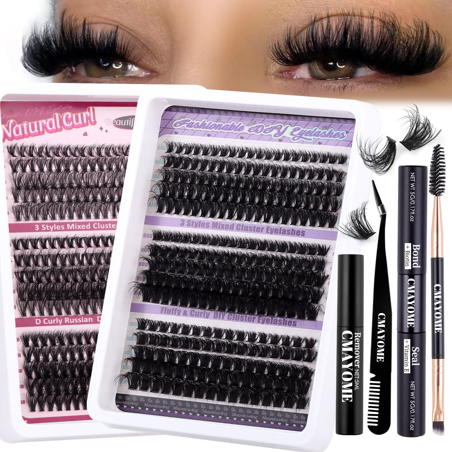 Classic Cat eyes - Single cluster thickened 60D curling eyelashes