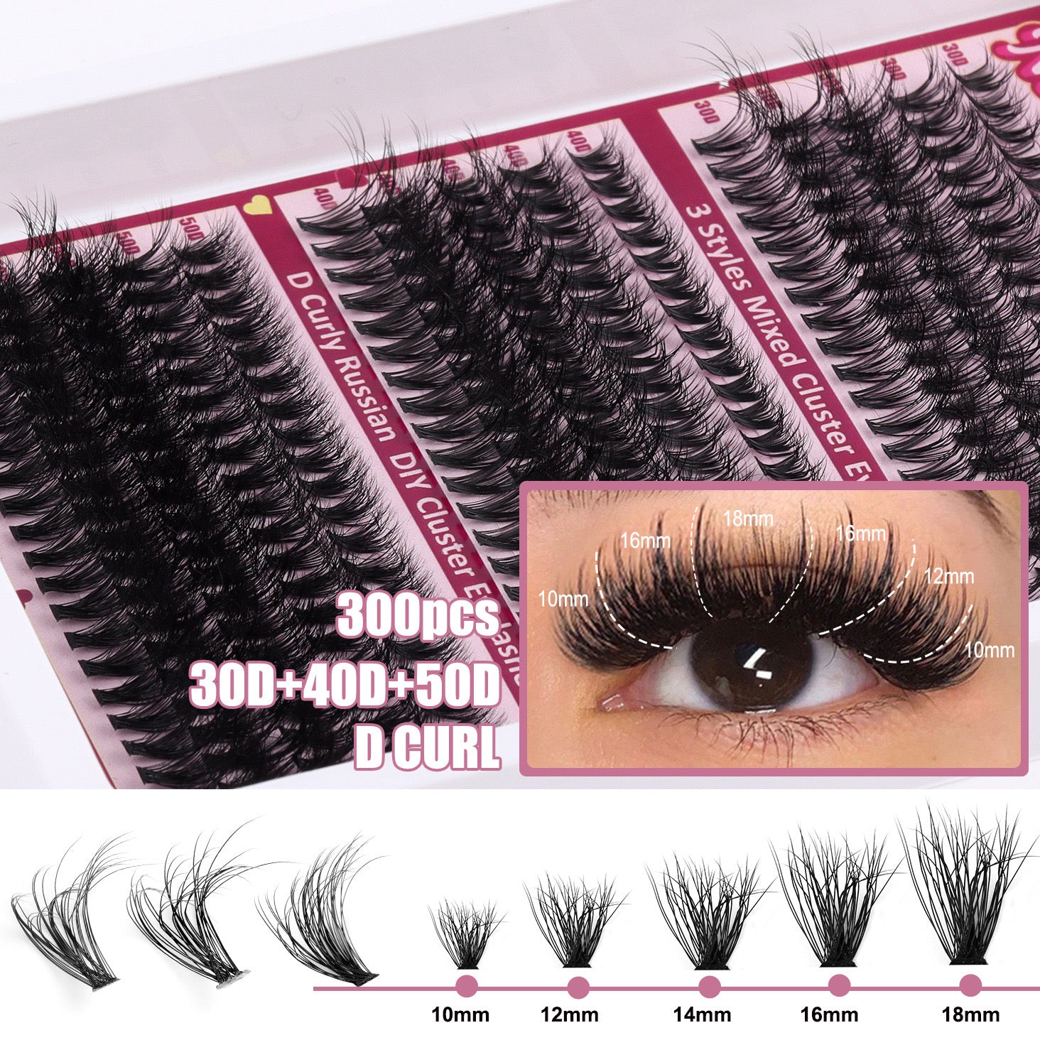 Classic Cat eyes - Single cluster thickened 60D curling eyelashes