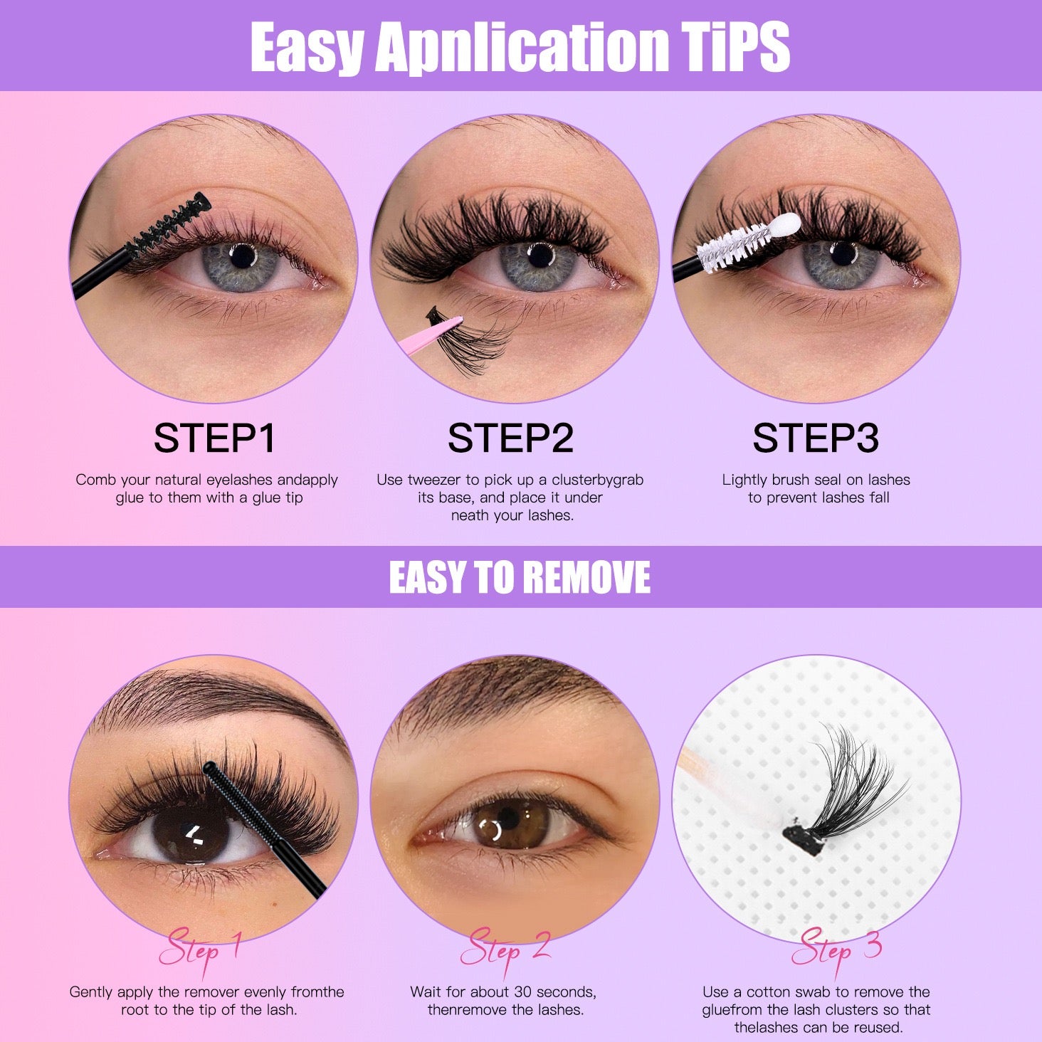 Classic Cat eyes - Single cluster thickened 60D curling eyelashes