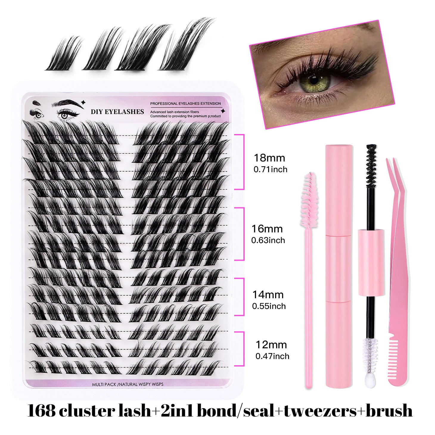 Smart Fox - Section Cluster False Eyelash set 168pcs