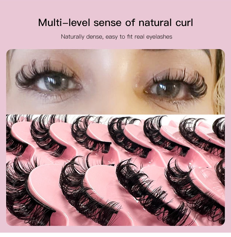 Party queen-10pcs-Luxuriant thick shape false eyelashes, enhance the high-grade eye makeup