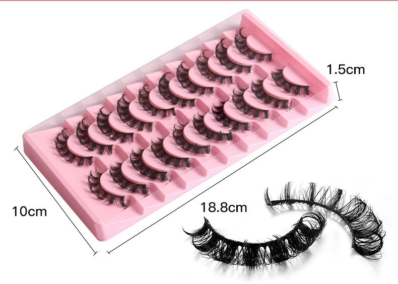 Party queen-10pcs-Luxuriant thick shape false eyelashes, enhance the high-grade eye makeup