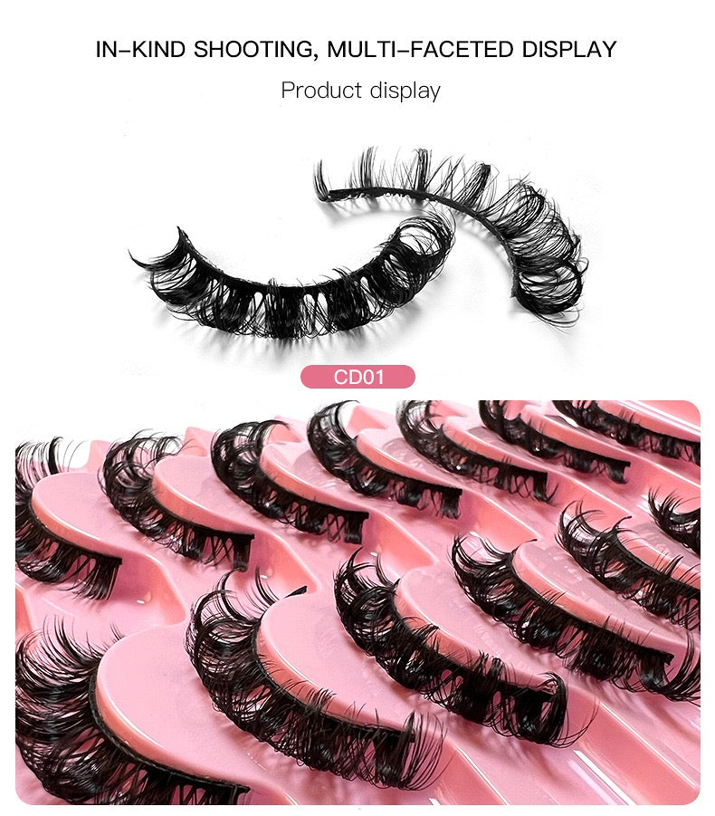 Party queen-10pcs-Luxuriant thick shape false eyelashes, enhance the high-grade eye makeup