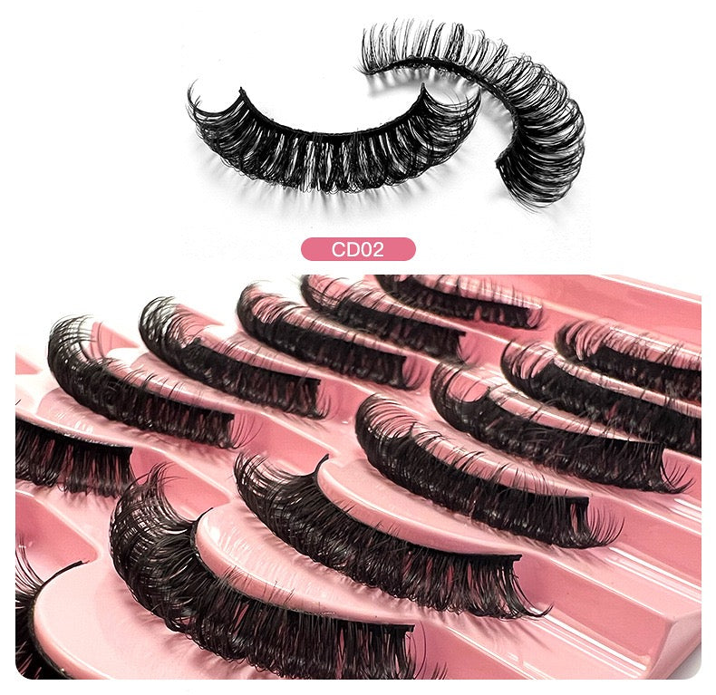 Party queen-10pcs-Luxuriant thick shape false eyelashes, enhance the high-grade eye makeup