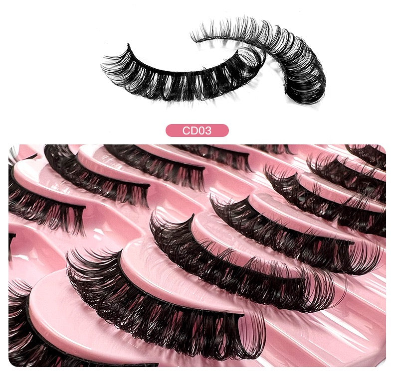 Party queen-10pcs-Luxuriant thick shape false eyelashes, enhance the high-grade eye makeup