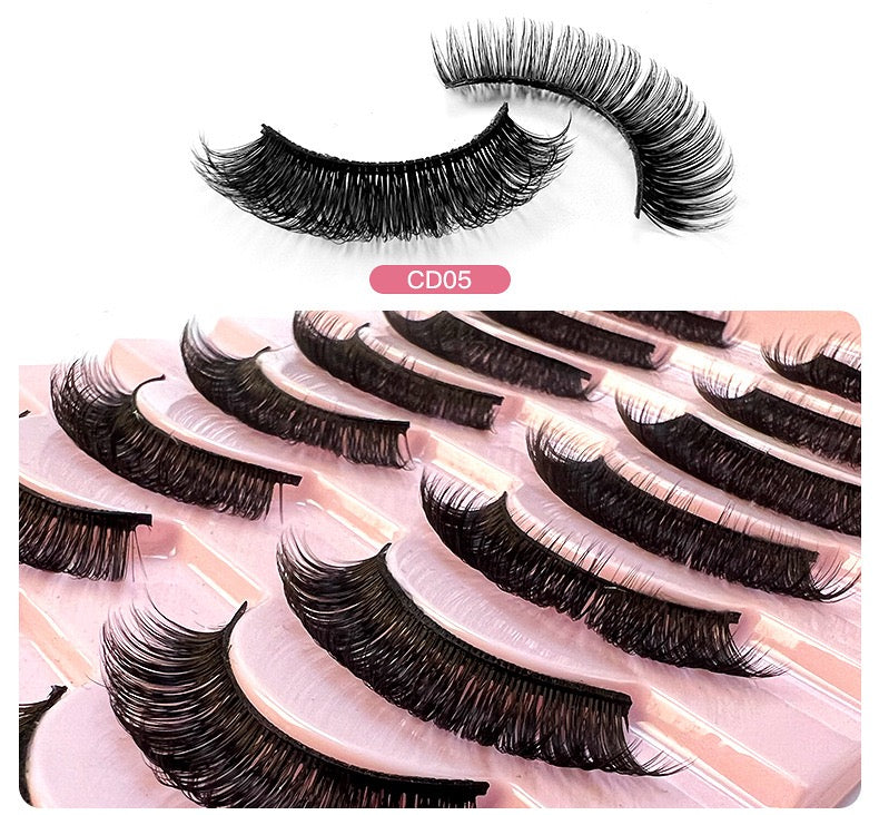 Party queen-10pcs-Luxuriant thick shape false eyelashes, enhance the high-grade eye makeup