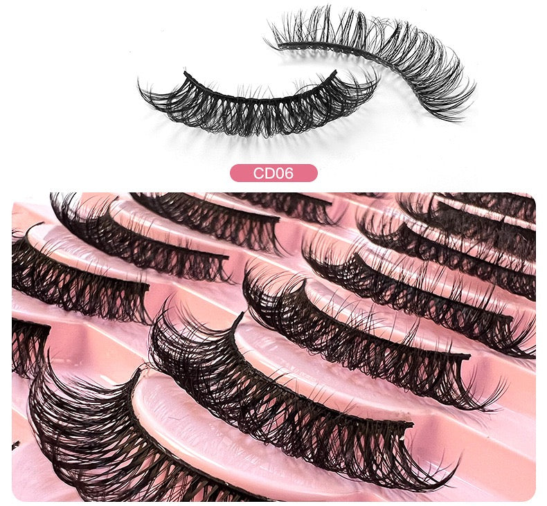 Party queen-10pcs-Luxuriant thick shape false eyelashes, enhance the high-grade eye makeup