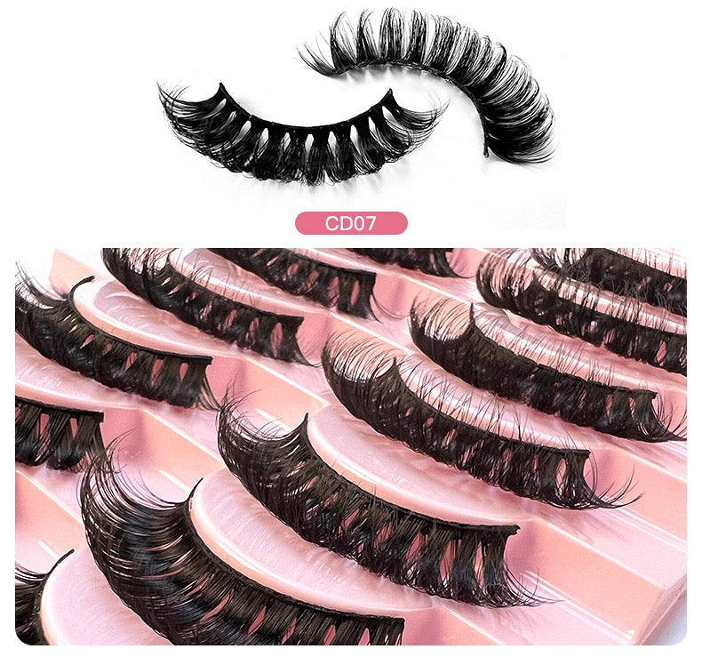 Party queen-10pcs-Luxuriant thick shape false eyelashes, enhance the high-grade eye makeup