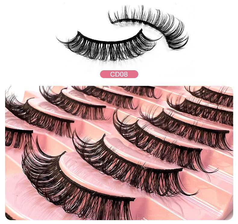 Party queen-10pcs-Luxuriant thick shape false eyelashes, enhance the high-grade eye makeup