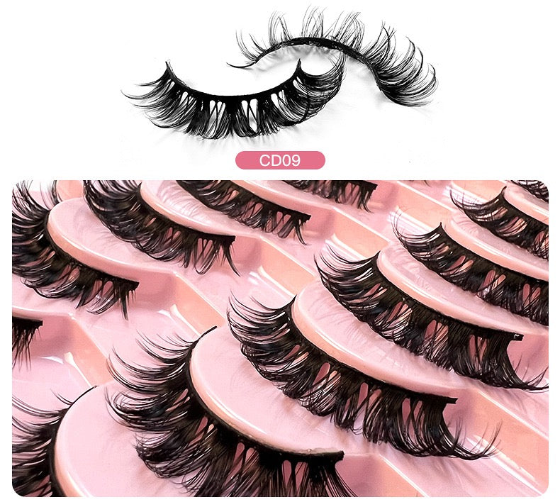 Party queen-10pcs-Luxuriant thick shape false eyelashes, enhance the high-grade eye makeup