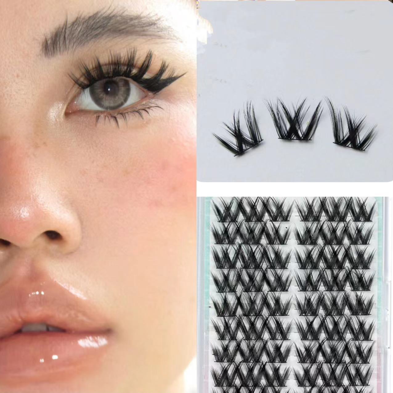 2W-W single eyelash double curl 10row